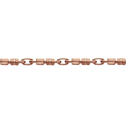 9ct Rose Gold  Oval Trumpet Cornet Pipe 8mm Chain Bracelet 7.5inch - JBB368