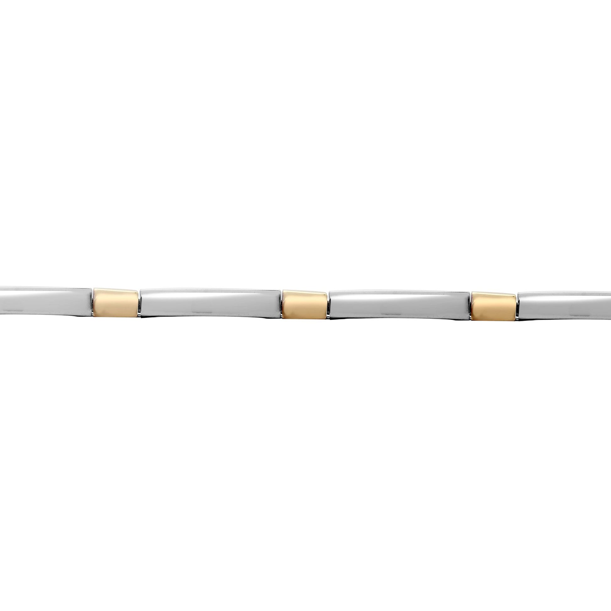 9ct 2-Colour Gold  Collared Oval Link 6mm Bracelet 7.5 inch 19cm - JBB373