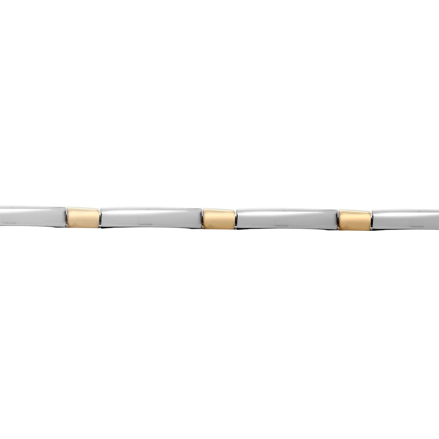 9ct 2-Colour Gold  Collared Oval Link 6mm Bracelet 7.5 inch 19cm - JBB373