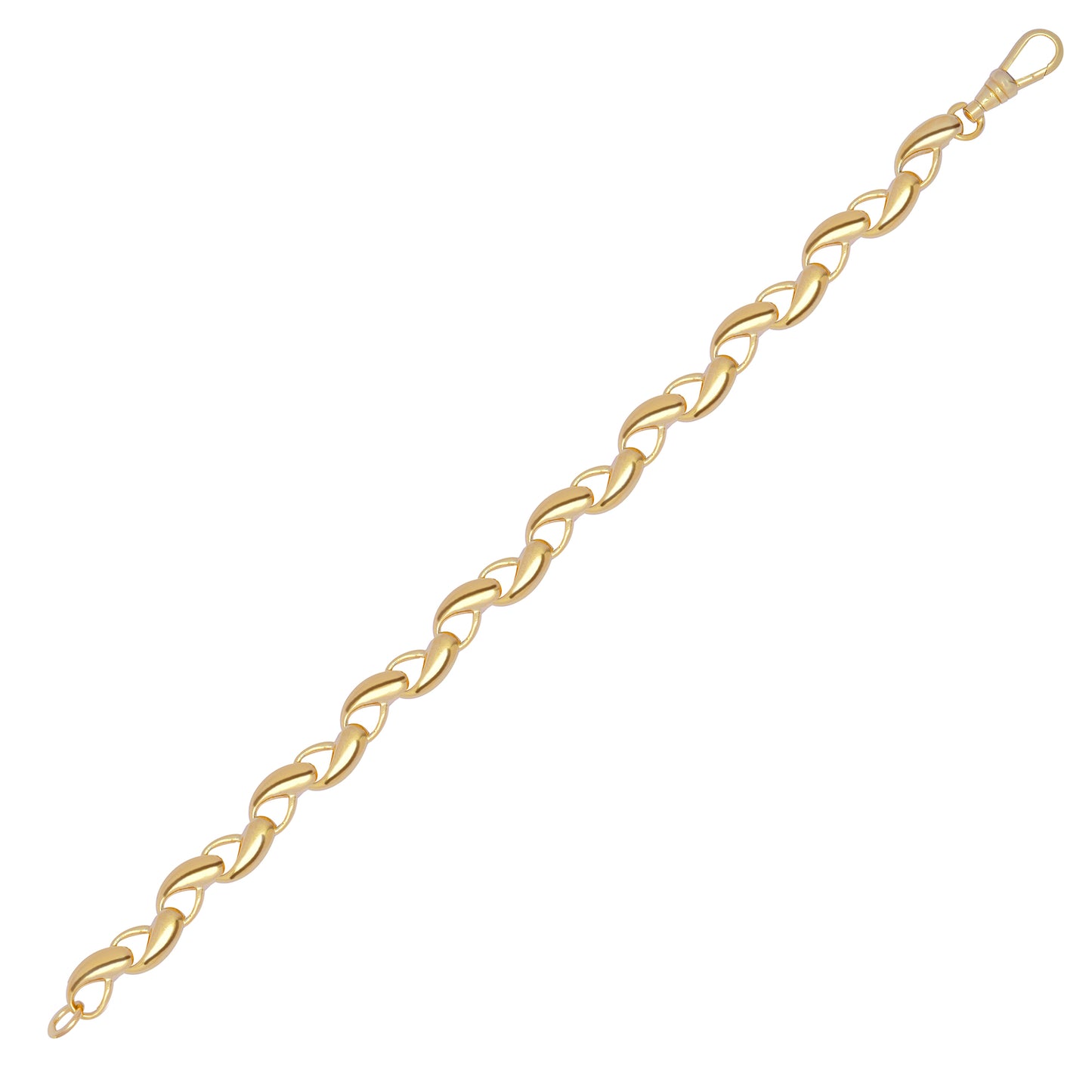 9ct Gold  Rain Drop Waves 8mm Chain Link Bracelet, 7.5 inch 19cm - JBB394