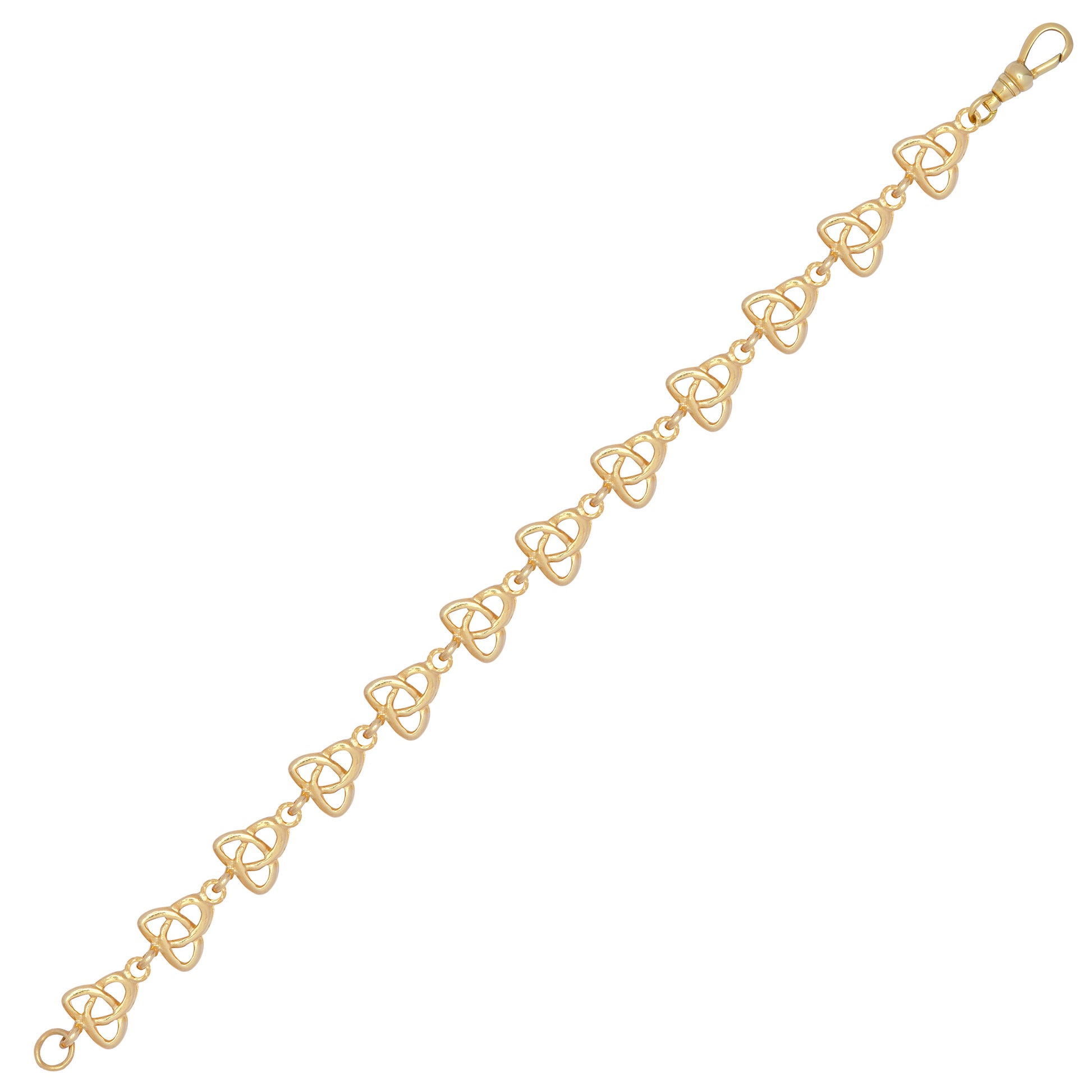 9ct Gold  Trilogy Celtic Knot 10mm Chain Link Bracelet 7.5inch - JBB395
