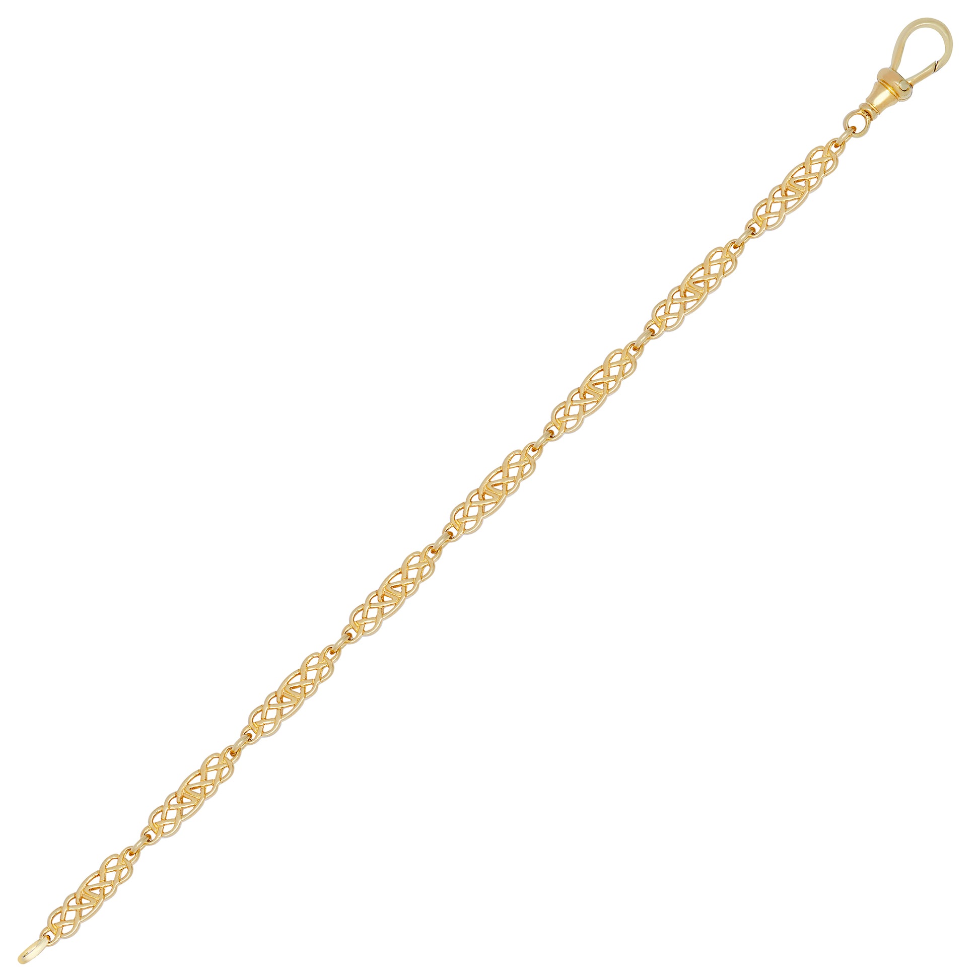 9ct Gold  Hebridean Celtic Knot 5mm Chain Link Bracelet 7.5inch - JBB396