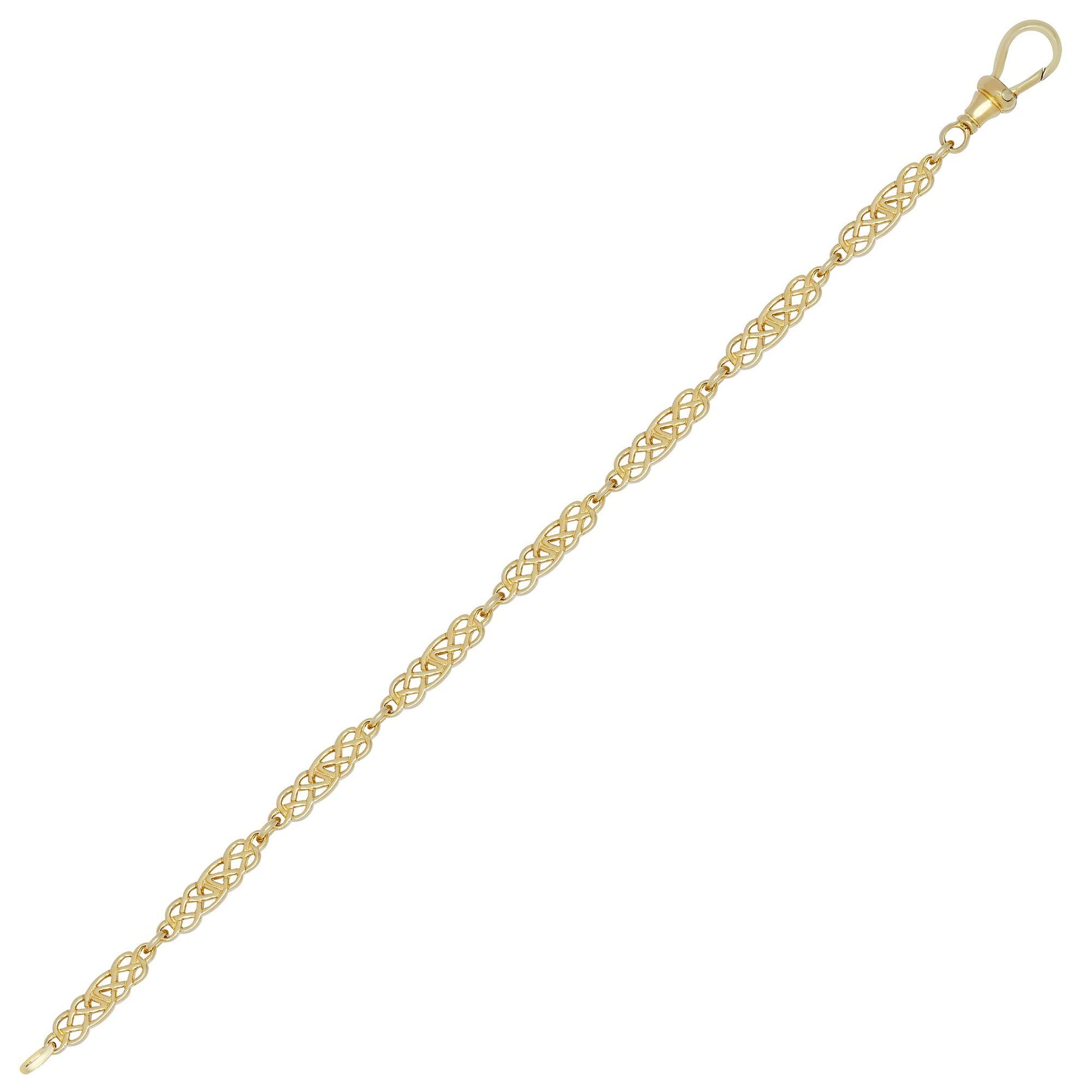 9ct Gold  Hebridean Celtic Knot 5mm Chain Link Bracelet 7.5inch - JBB396