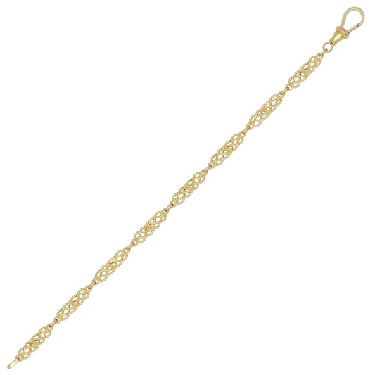 9ct Gold  Hebridean Celtic Knot 5mm Chain Link Bracelet 7.5inch - JBB396