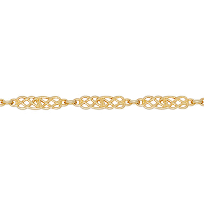 9ct Gold  Hebridean Celtic Knot 5mm Chain Link Bracelet 7.5inch - JBB396