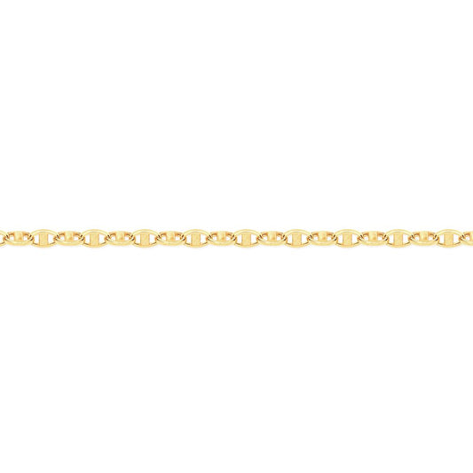 9ct Gold  Marine Anchor 3.5mm Chain Link Bracelet, 7.5 inch 19cm - JBB409
