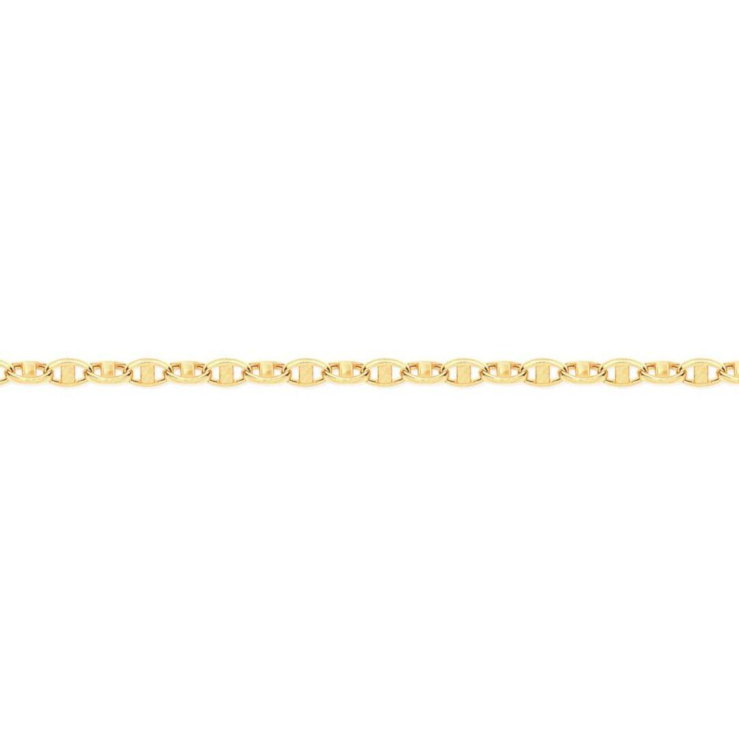 9ct Gold  Marine Anchor 3.5mm Chain Link Bracelet, 7.5 inch 19cm - JBB409