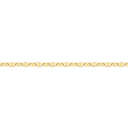 9ct Gold  Marine Anchor 3.5mm Chain Link Bracelet, 7.5 inch 19cm - JBB409