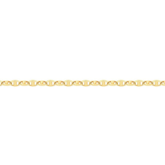 9ct Gold  Marine Anchor 3.5mm Chain Link Bracelet, 7.5 inch 19cm - JBB409