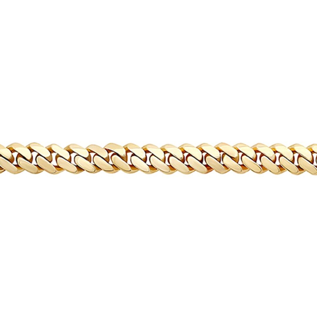 9ct Gold  Domed Cuban Curb 7mm Chain Link Necklace - JBB453
