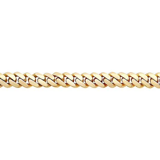 9ct Gold  Domed Cuban Curb 7mm Chain Link Necklace - JBB453