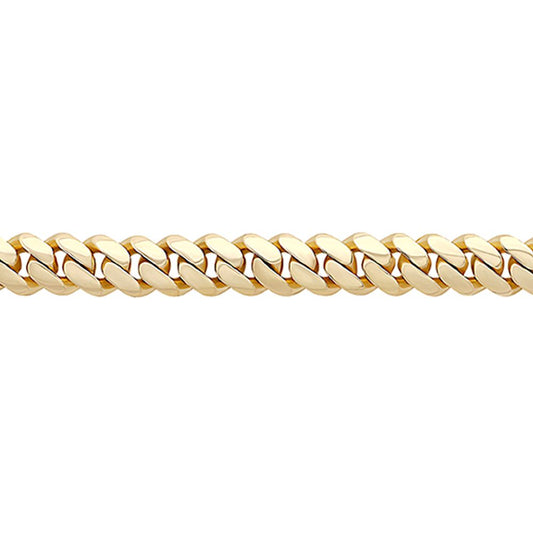 9ct Gold  Domed Cuban Curb 8.5mm Chain Link Necklace - JBB454