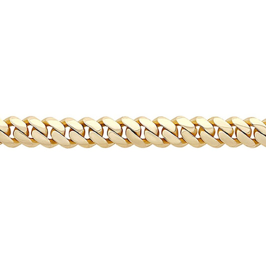 9ct Gold  Domed Cuban Curb 8.5mm Chain Link Necklace - JBB454