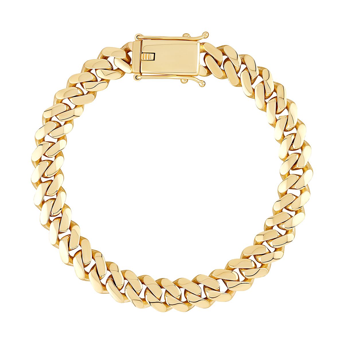 9ct Gold  Domed Cuban Curb 10mm Chain Link Bracelet, 8.5 inch 21cm - JBB455