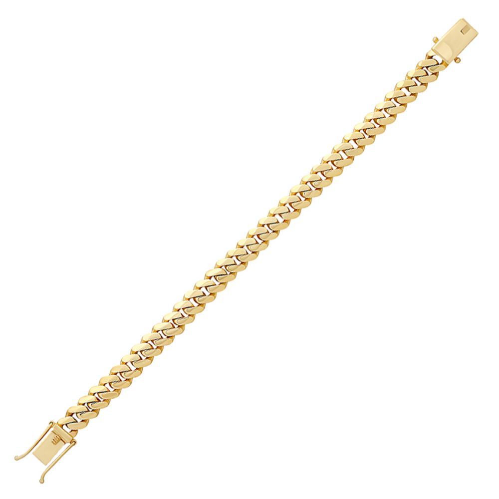 9ct Gold  Domed Cuban Curb 10mm Chain Link Bracelet, 8.5 inch 21cm - JBB455
