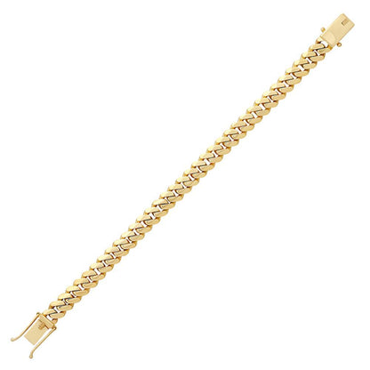 9ct Gold  Domed Cuban Curb 10mm Chain Link Bracelet, 8.5 inch 21cm - JBB455