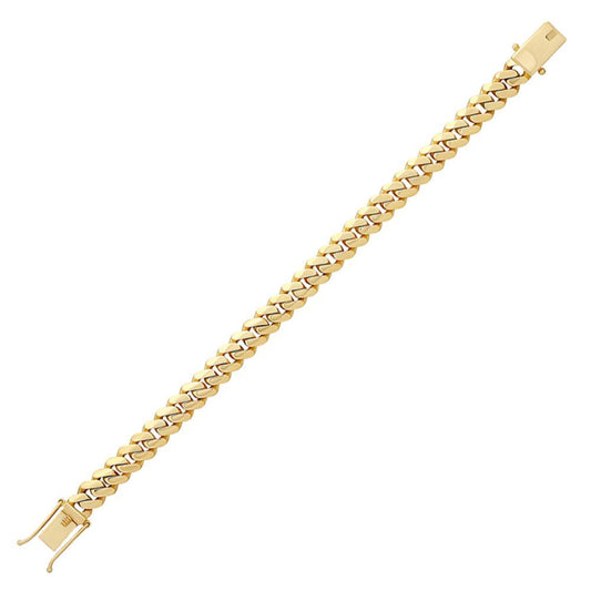 9ct Gold  Domed Cuban Curb 10mm Chain Link Bracelet, 8.5 inch 21cm - JBB455