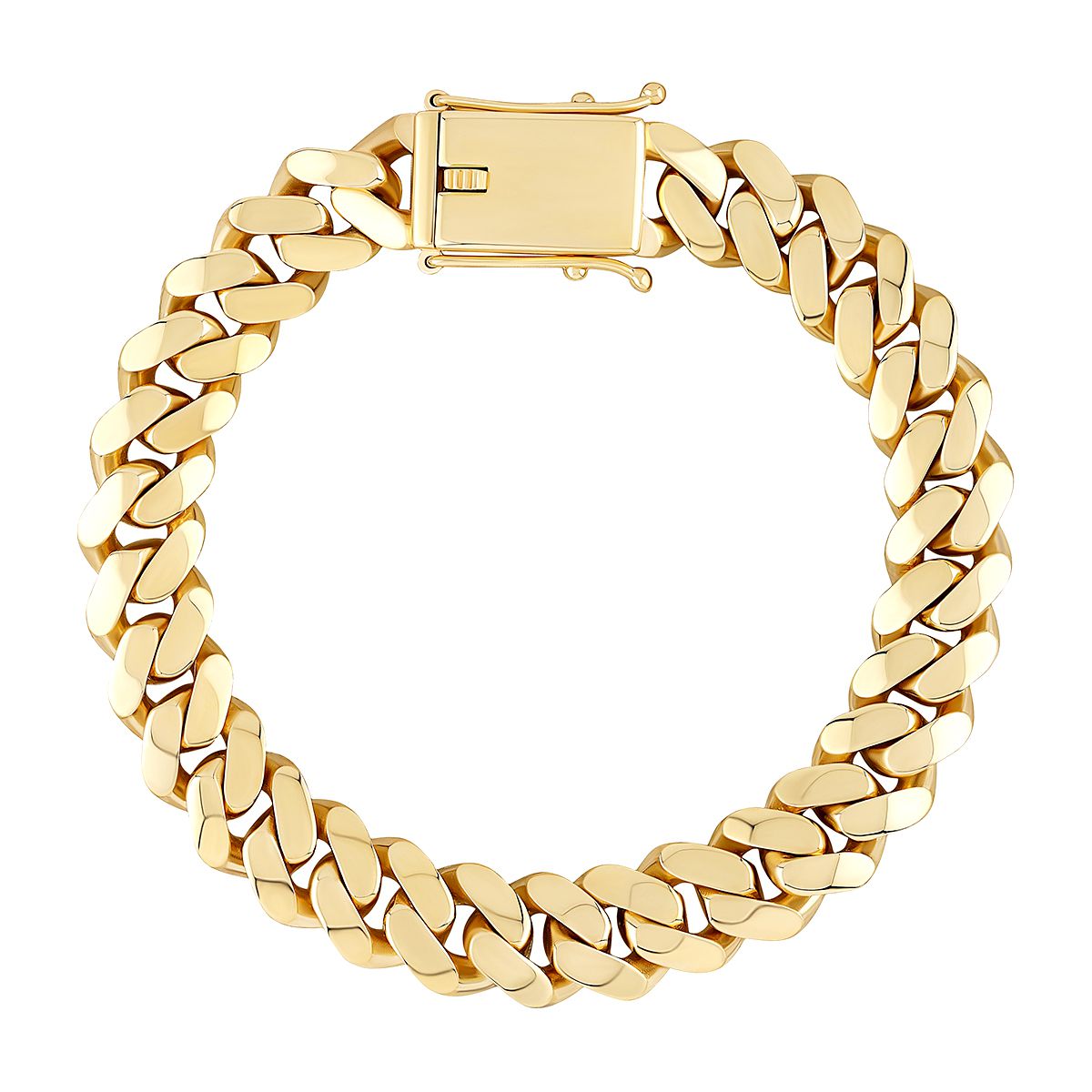 9ct Gold  Domed Cuban Curb 12mm Chain Link Bracelet, 8.5 inch 21cm - JBB456