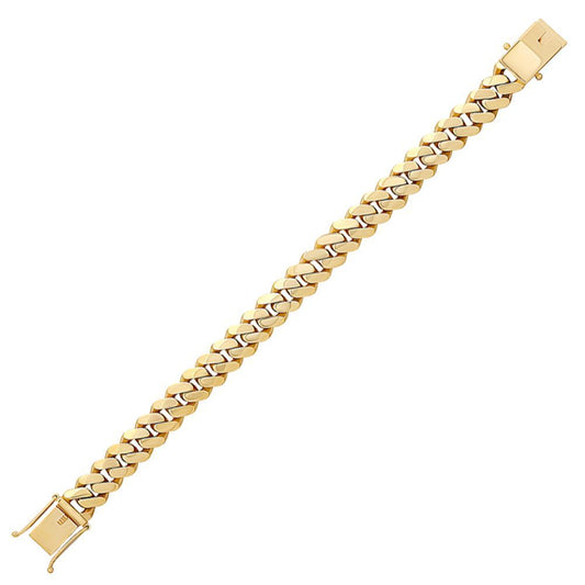 9ct Gold  Domed Cuban Curb 12mm Chain Link Bracelet, 8.5 inch 21cm - JBB456