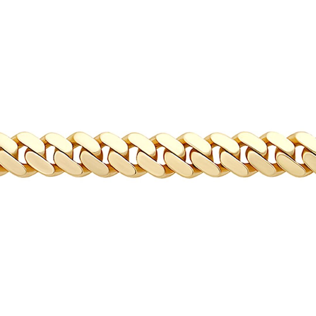9ct Gold  Domed Cuban Curb 12mm Chain Link Necklace - JBB456