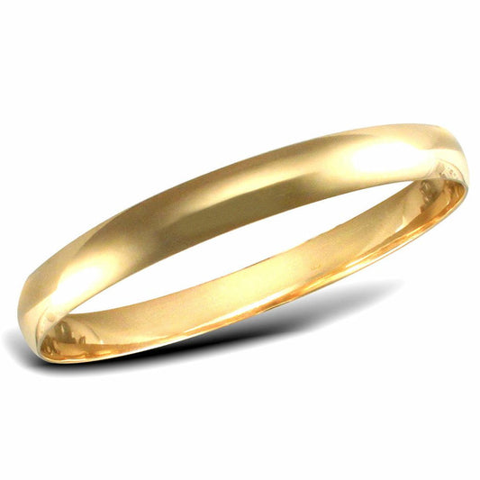 Ladies Solid 9ct Gold  D-Shape 6mm Bangle Bracelet - JBG063