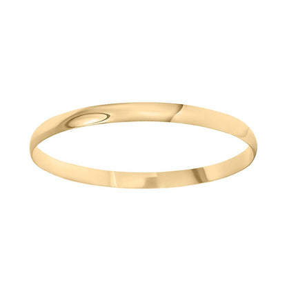 Ladies Solid 9ct Gold  D-Shape 6mm Bangle Bracelet - JBG063