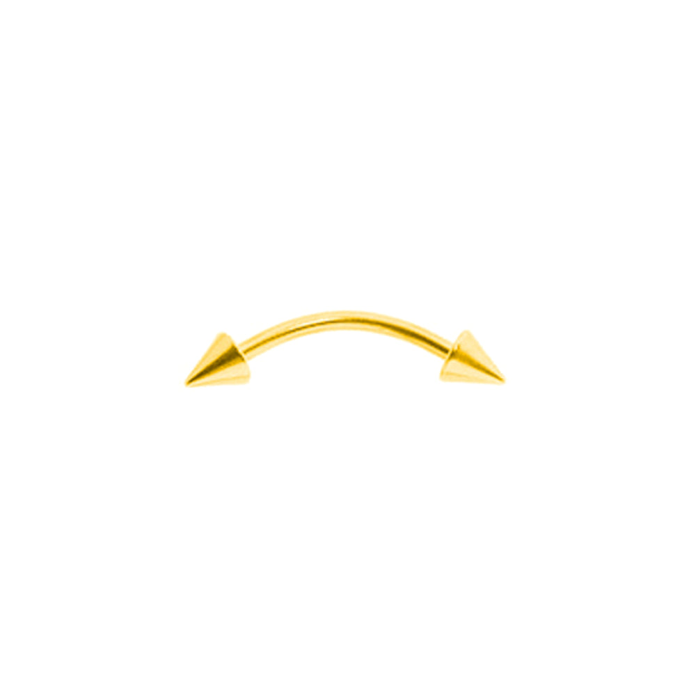 9ct Gold  Coned 1.1mm Barbell Eyebrow Body Piercing 13mm (9mm Bar) - JBJ126