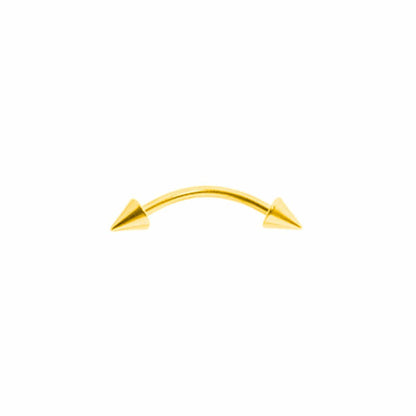 9ct Gold  Coned 1.1mm Barbell Eyebrow Body Piercing 13mm (9mm Bar) - JBJ126