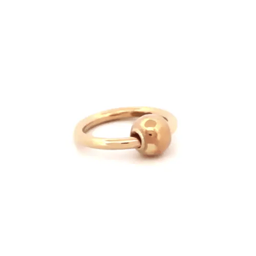 9ct Gold  Ball Closure 1.1mm Hoop Body Ring Piercing, 10mm - JBJ127