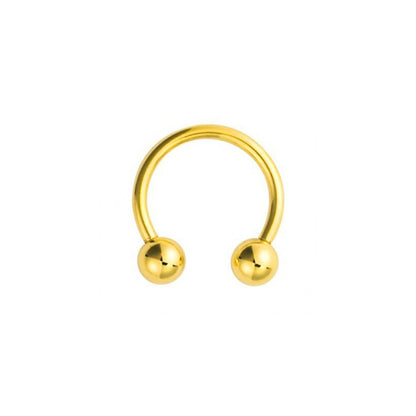 9ct Gold  Horseshoe 1.1mm Barbell Body Ring Piercing, 11mm - JBJ128