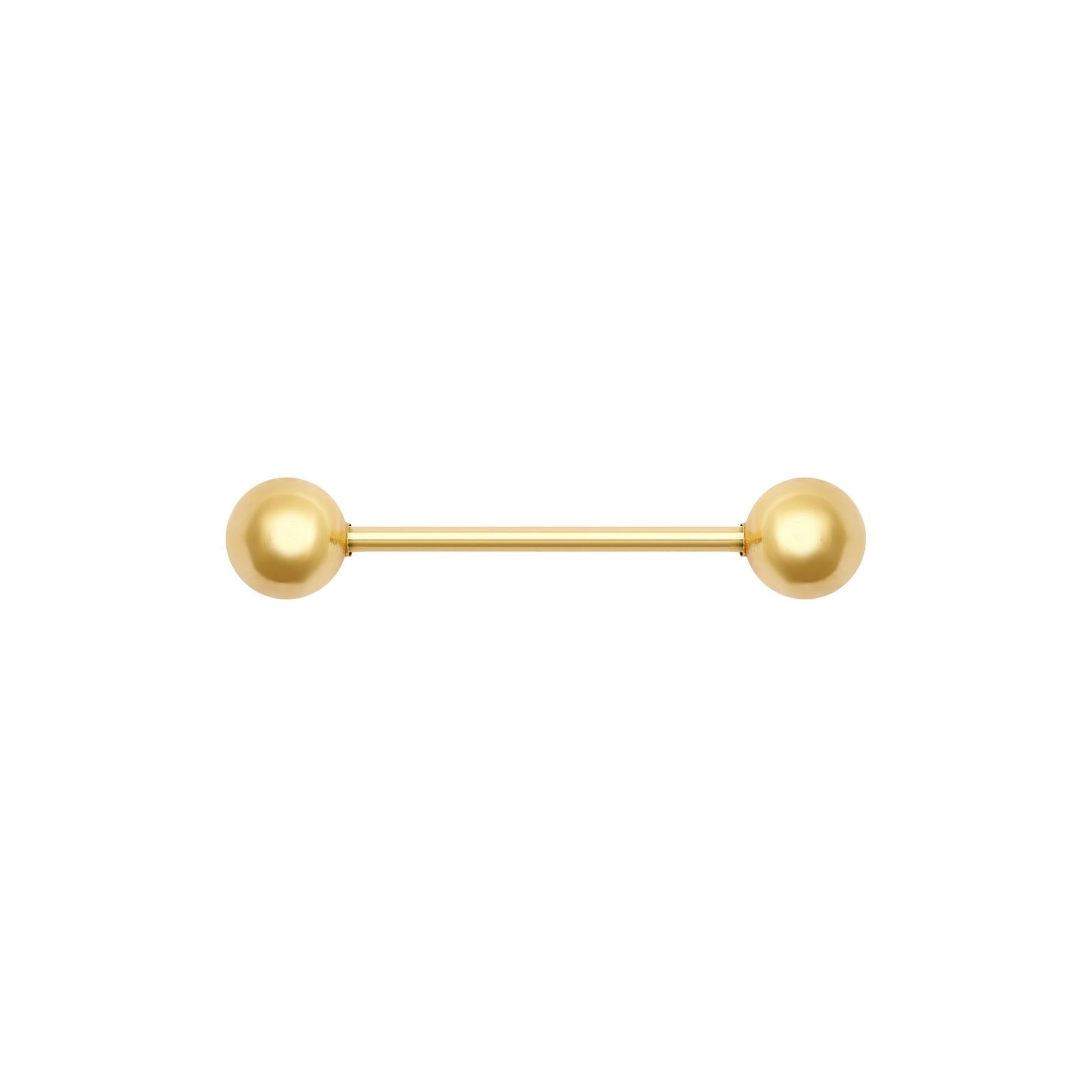 18ct Gold  1.1mm Barbell Body Bar Tongue Piercing, 22mm (12mm Bar) - JBJ129