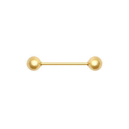 18ct Gold  1.1mm Barbell Body Bar Tongue Piercing, 22mm (12mm Bar) - JBJ129