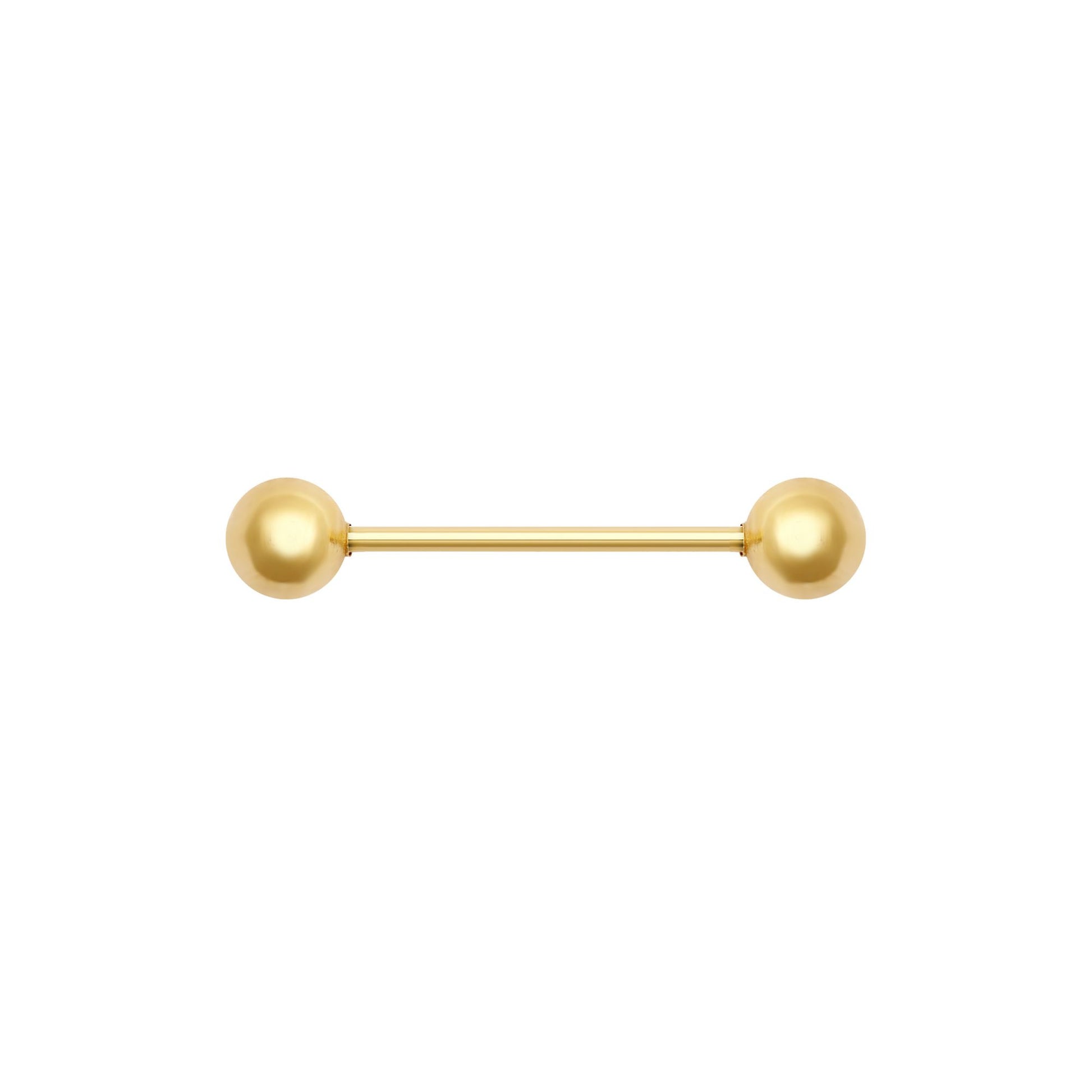 18ct Gold  1.1mm Barbell Body Bar Tongue Piercing, 22mm (12mm Bar) - JBJ129