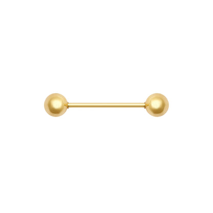 18ct Gold  1.1mm Barbell Body Bar Tongue Piercing, 22mm (12mm Bar) - JBJ129