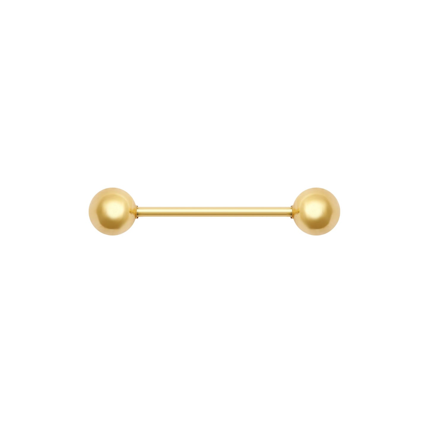 18ct Gold  1.1mm Barbell Body Bar Tongue Piercing, 22mm (12mm Bar) - JBJ129