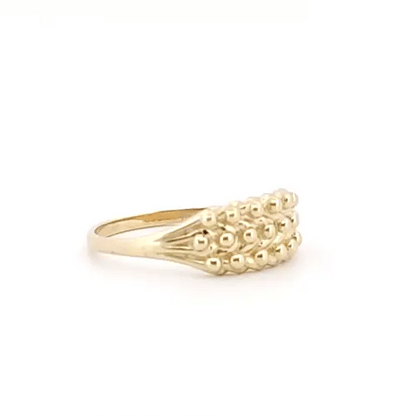 9ct Gold  3 Row King George III Keeper Guard Rope Edge Baby Ring - JBR003
