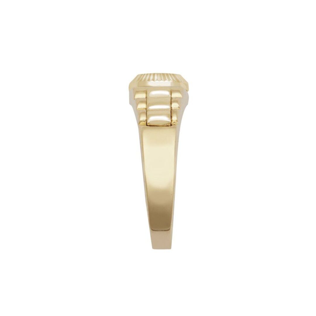 9ct Gold  CZ Fluted Bezel Watch Strap Cluster Baby Pinky Ring - JBR033
