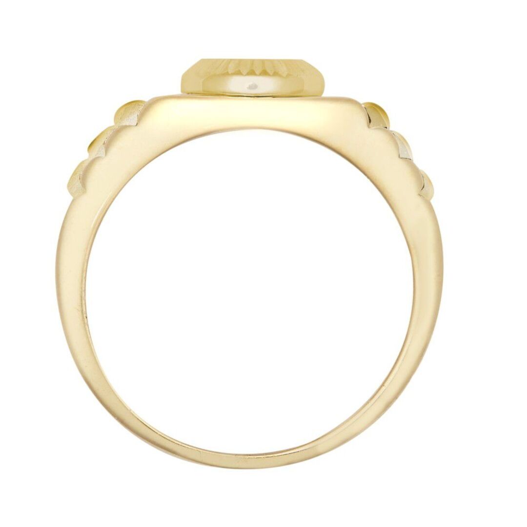 9ct Gold  CZ Fluted Bezel Watch Strap Cluster Baby Pinky Ring - JBR033
