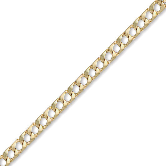 9ct Gold  Paris Curb 6mm Cast Chain Bracelet, 5 inch - JCC001