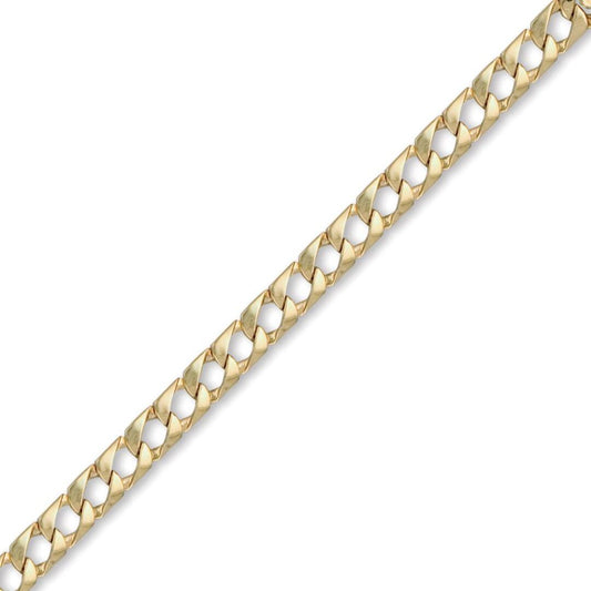 9ct Gold  Paris Curb 6mm Cast Chain Bracelet, 5 inch - JCC001