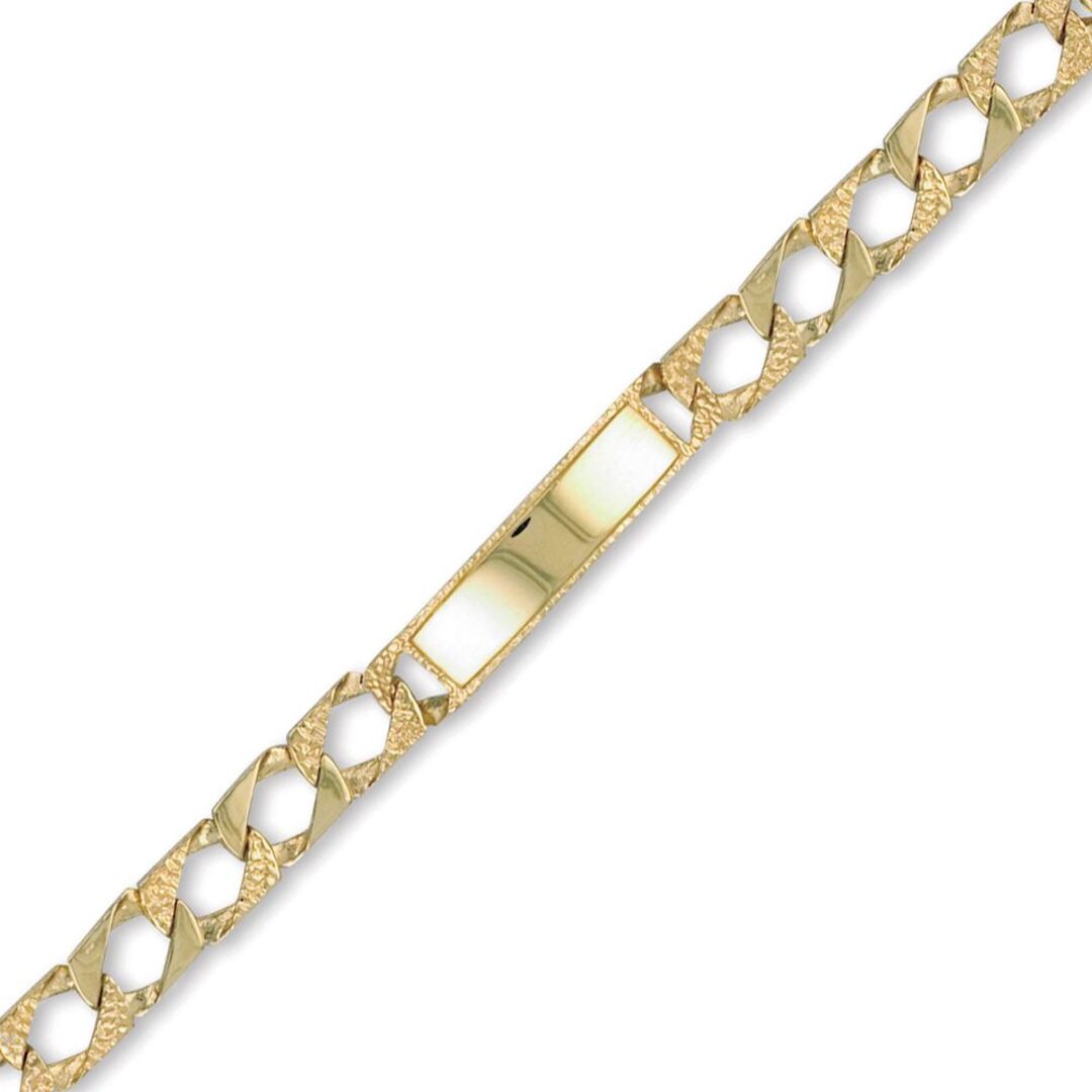 9ct Gold  Lizard Curb 8mm Identity ID Bracelet - JCC003