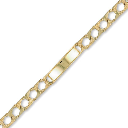 9ct Gold  Lizard Curb 8mm Identity ID Bracelet - JCC003