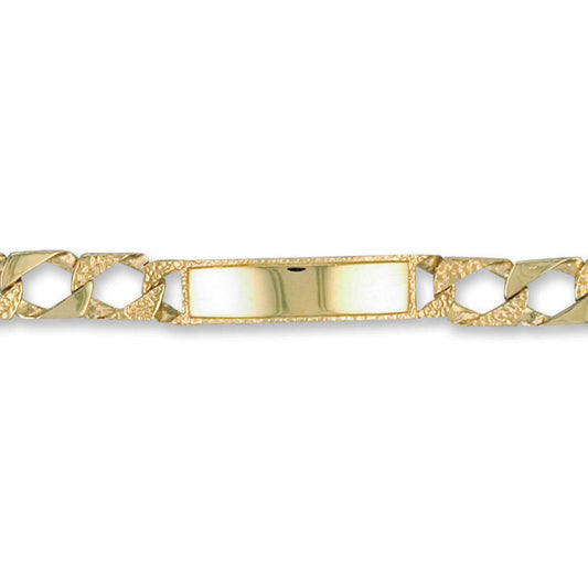 9ct Gold  Lizard Curb 8mm Identity ID Bracelet - JCC003