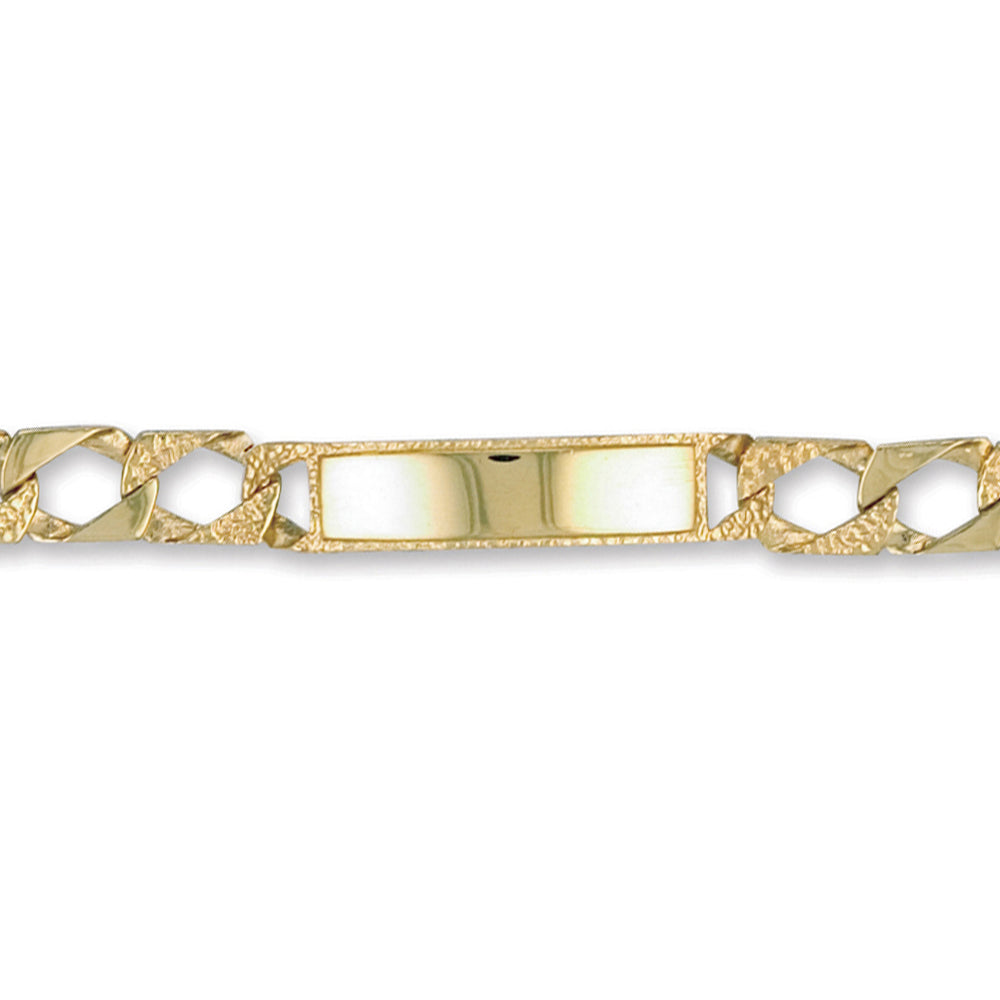 9ct Gold  Lizard Curb 8mm Identity ID Bracelet - JCC003