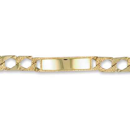 9ct Gold  Lizard Curb 7.5mm Identity ID Bracelet - JCC003