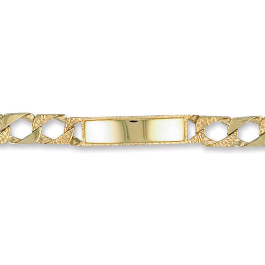 9ct Gold  Lizard Curb 7.5mm Identity ID Bracelet - JCC003