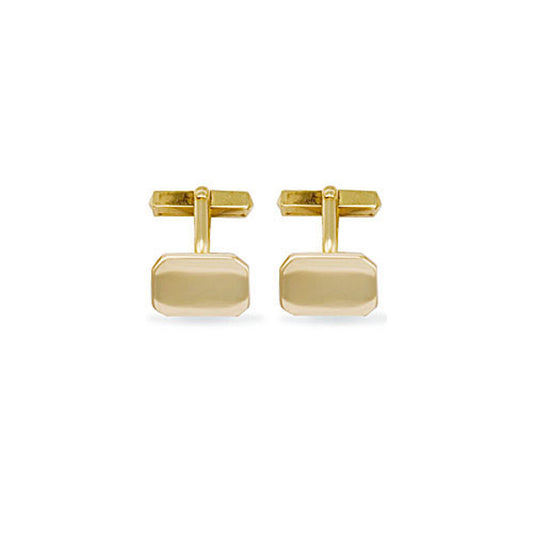 Mens 9ct Gold  Heavyweight Rectangular Swivel Back Cufflinks - JCL002