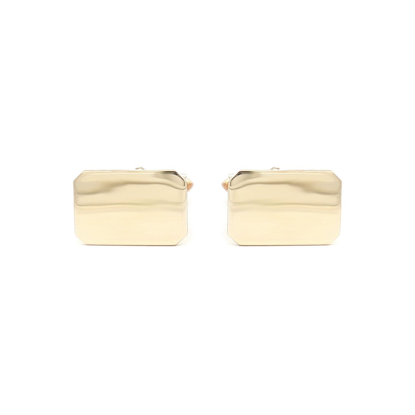 Mens 9ct Gold  Heavyweight Rectangular Swivel Back Cufflinks - JCL002