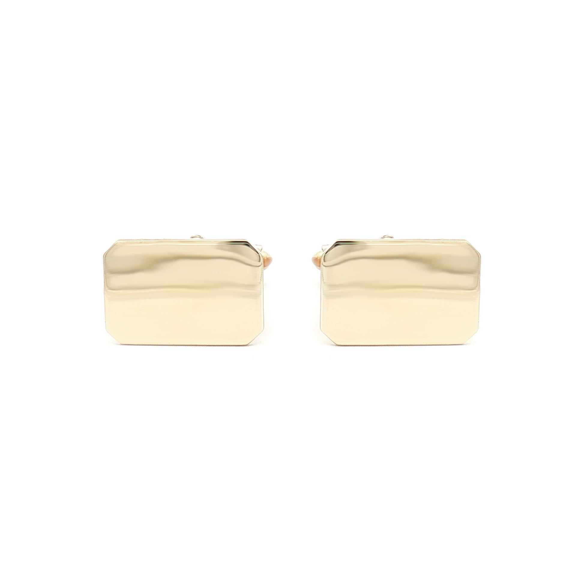 Mens 9ct Gold  Heavyweight Rectangular Swivel Back Cufflinks - JCL002