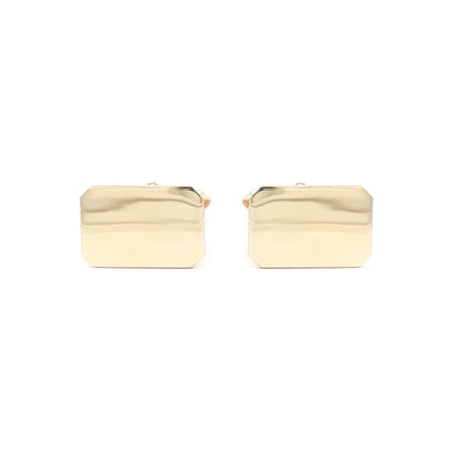Mens 9ct Gold  Heavyweight Rectangular Swivel Back Cufflinks - JCL002